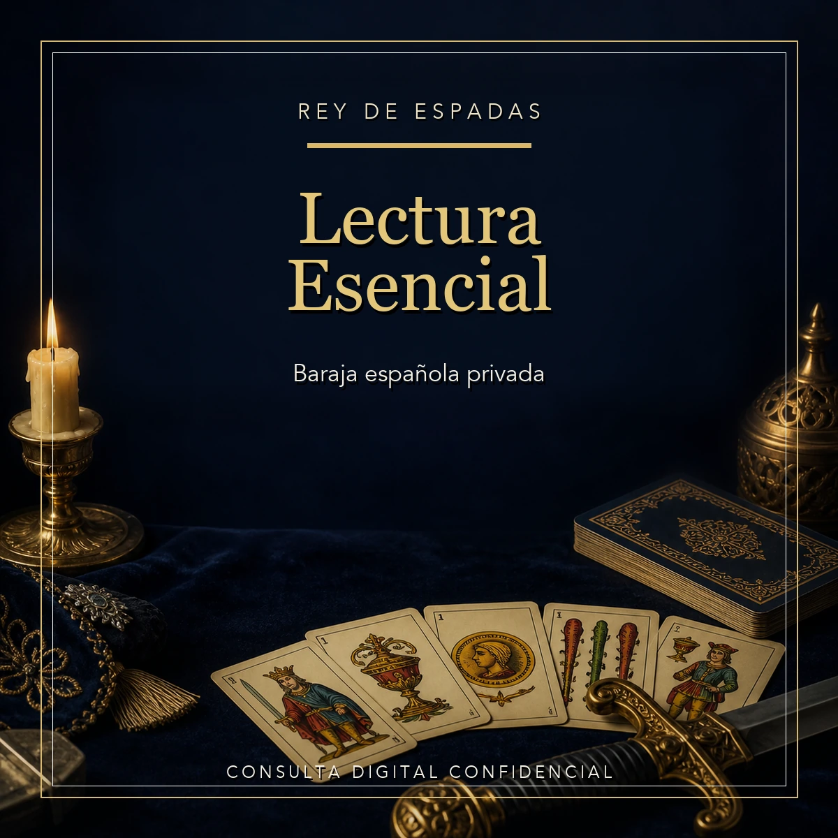 Lectura Esencial Rey de Espadas baraja española privada